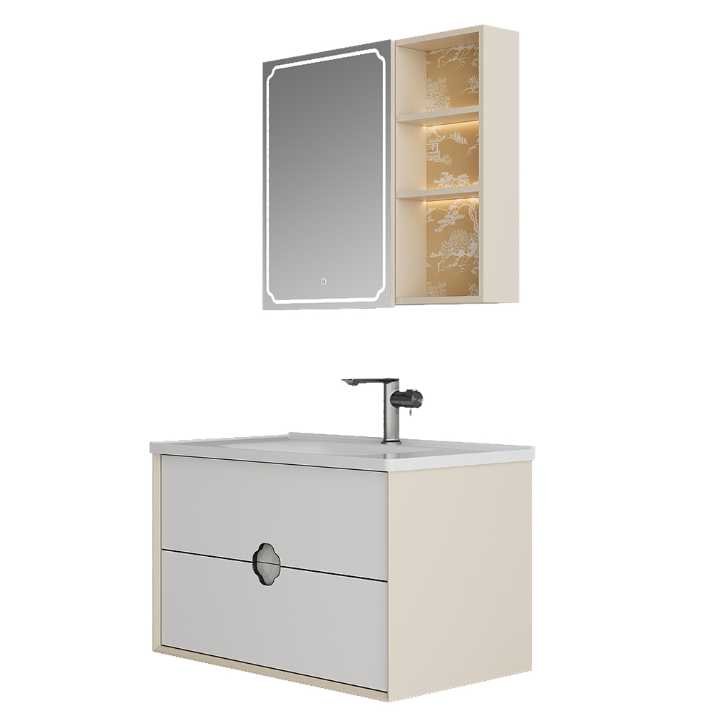 BC6303-090陶瓷盆款 生態(tài)實木浴室柜